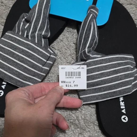 Airwalk Namaste Sling Yoga Sandals Grey, White Stripes Sz 7 - Picture 2 of 5